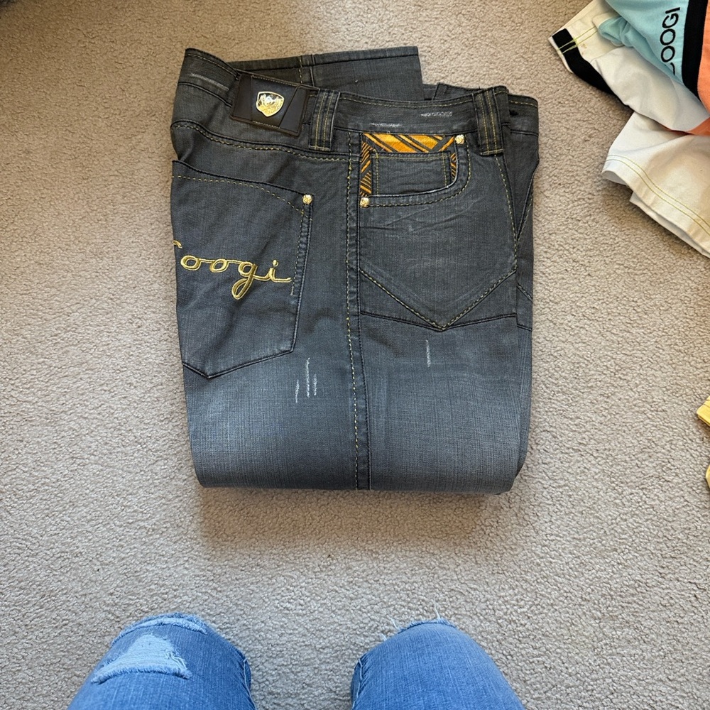 COOGI Gray Jeans with Yellow Accents - Picture 2 of 2